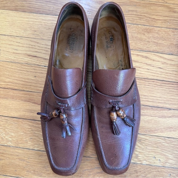 Vintage Gucci Brown Leather Bamboo Tassel Loafers Mens Size 9.5D (US 10) main image 12